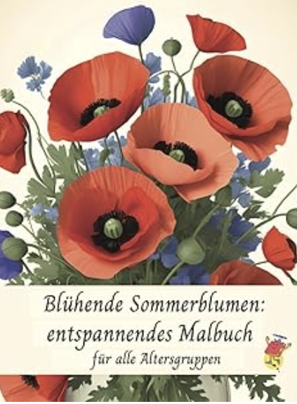 Blühende Sommer Blumen Malbuch