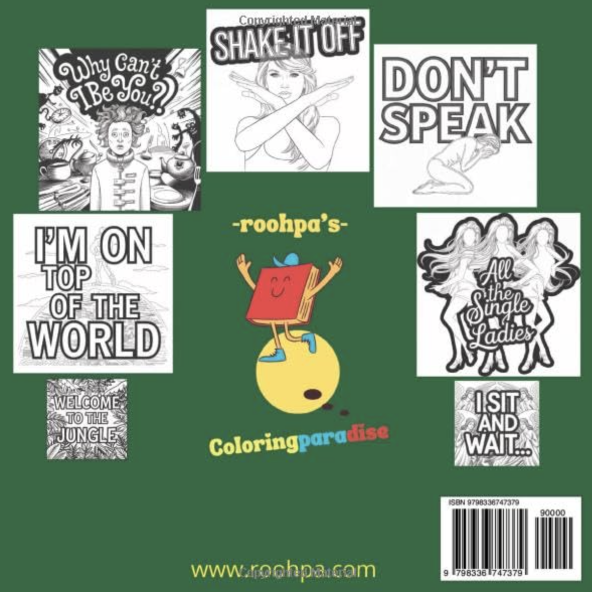 Your Favorite Song Quotes Coloring Book Backside